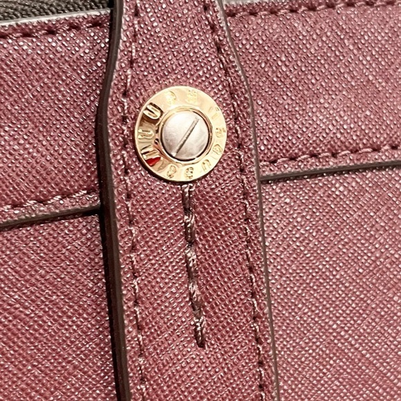 Henri Bendel NWOT Saffiano Leather Satchel & Crossbody - Burgundy + Dust Bag - Picture 17 of 17